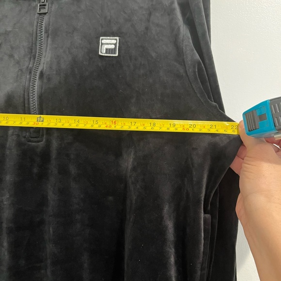 Fila Sport Black Velvet Quarter Zip Hoodie Sz. L - Picture 8 of 12
